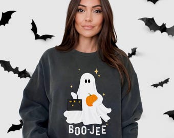 Halloween Ghost Sweatshirt, Boo Jee Shirt, Boo Shirt, Spooky Ghost Hoodie, Spooky Season Ghost Sweater, Spooky Vibes Shirt, Halloween Gifts