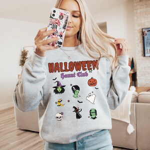 Sweat-shirt rétro Halloween Monster Mash, Halloween Haunt Club, sweat-shirt Halloween vintage, sweat-shirt monstre graphique, chemise surdimensionnée automne