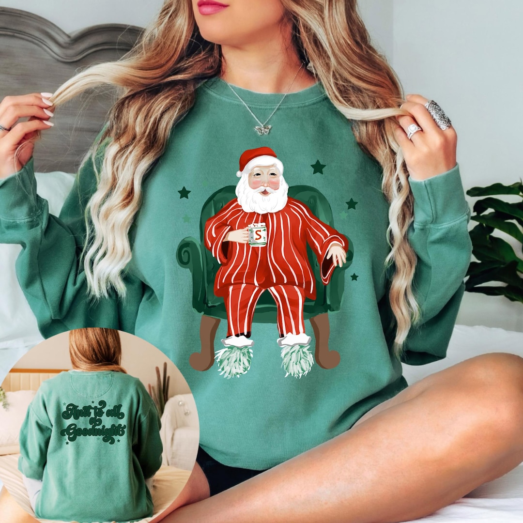 Christmas Santa Sweatshirt, Christmas Shirt for Women, Holiday Sweater ...
