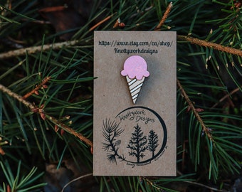 Eis Pin, Holz Pin, Eiscreme Geschenk, Eis Kunst, Eis, süße Pins, Kawaii Pins, lustige Pin, Geschenk Pin, Food Pin