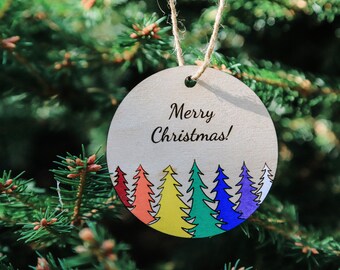 Pride ornament, gay Christmas, gay ornament, gay Christmas ornament, rainbow ornament, Nature ornament, gay Christmas gift, gay Christmas