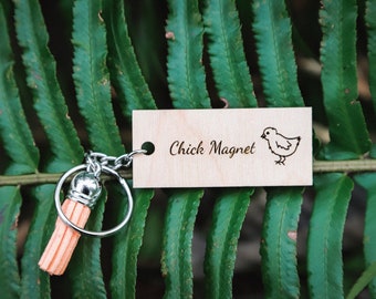 Crazy chicken lady, farm keychain, chicken lover, chicken keychain, chicken farm, farm gift, funny keychain, funny gift, chick magnet
