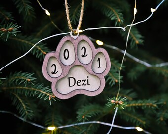 Adorno para perros personalizado, adorno para árbol de Navidad para perros, adorno conmemorativo para perros, adorno de memoria para perros, adorno navideño personalizado para perros