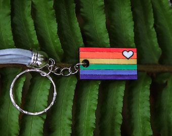 Trotssleutelhanger, subtiele trots, regenboogsleutelhanger, biseksuele trots, transgendertrots, transtrots, bitrots, gay pride-vlag, trotshart