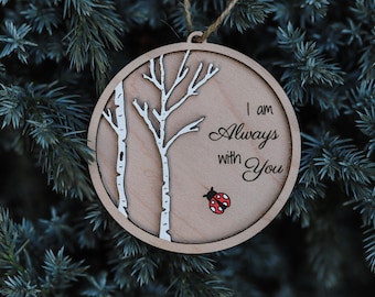 Gepersonaliseerd herdenkingsornament, herdenkingsornament, condoleancecadeau, lieveheersbeestje, sieraad verlies van een geliefde, op maat gemaakt herdenkingsornament