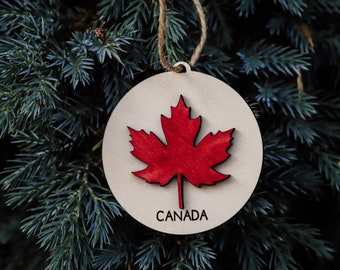 Kanada Ornament, Ahornblatt Ornament, Holz Kanada Ornament, kanadische Ornament, Weihnachtsschmuck, Naturliebhaber Ornament, Ahornblatt