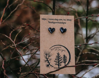Valentine’s Day earrings, heart studs, black heart earrings, heart stud earrings, teacher earrings, sparkle studs, valentines gift for girl