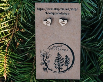 Funny earrings, quirky earrings, cool earrings, novelty earrings, weird earrings, mismatched studs, heart studs , anti valentines