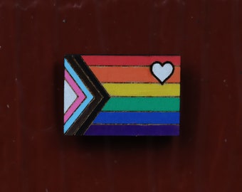 Progress Pride flag, pride magnet, rainbow magnet, LGBTQ magnet, pride month, gay accessories, pronoun flag, gay magnet, pride accessories