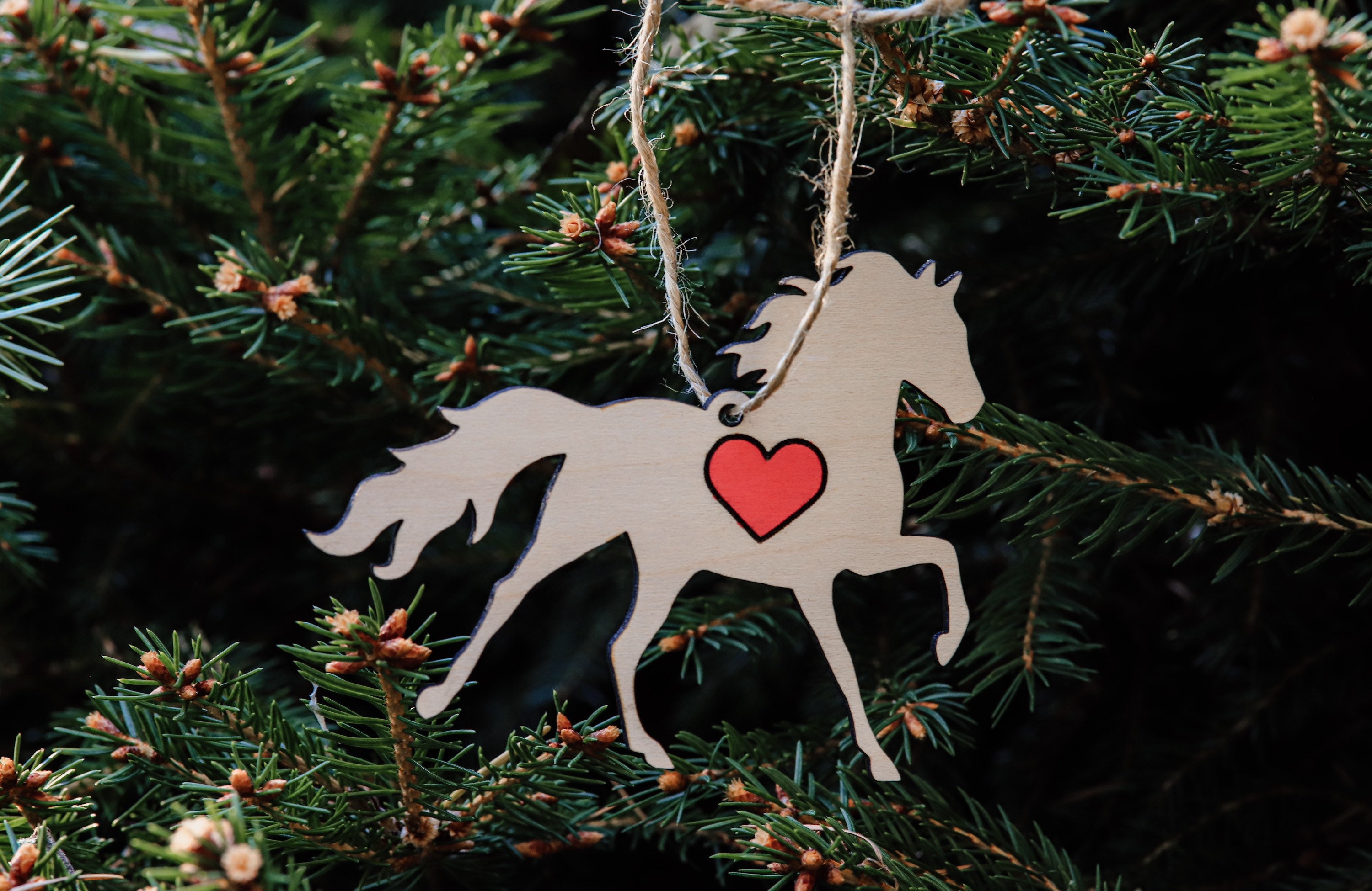 馬の飾り、馬の飾りクリスマス、ポニーの飾り、木製の馬の飾り、馬の