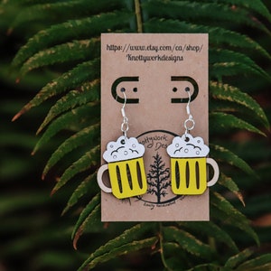Beer earrings, unique earrings, quirky earrings, drink earrings, funky earrings, craft beer gifts, beer gifts for women, beer lover gifts