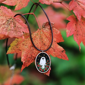 Halloween ghost necklace, Halloween charm necklace, Halloween jewelry necklace, Halloween necklace, necklace Halloween, ghost necklace