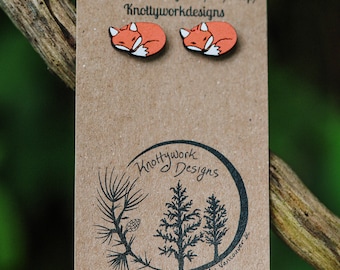 Fox earrings, fox jewelry, animal earrings, animal stud earrings, cute studs, cute stud earrings, fox studs, fall earrings, fox accessories