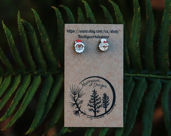 Christmas stud earrings, christmas earrings, Santa earrings, Christmas earrings stud, Christmas tree earrings, mr and mrs claus
