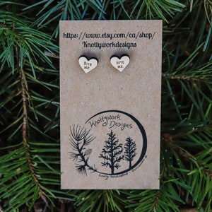 Funny earrings, quirky earrings, cool earrings, novelty earrings, weird earrings, mismatched studs, heart studs , anti valentines