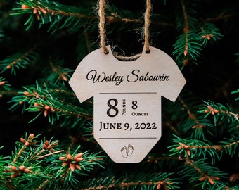 New baby ornament, custom baby ornament, baby first Christmas ornament personalized, 1st Christmas baby ornament, baby announcement ornament