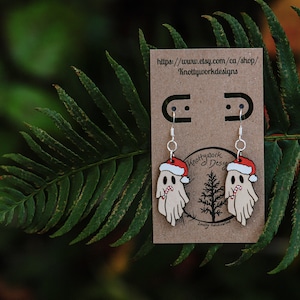 Christmas earrings , ghost earrings, Santa earrings , christmas Santa earrings, Dainty Christmas earrings, ghost Christmas