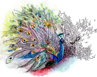 Buy Peacock by Casual Cards Onlinegb Wall Art Wall Hanging Décor Online in  India - Etsy