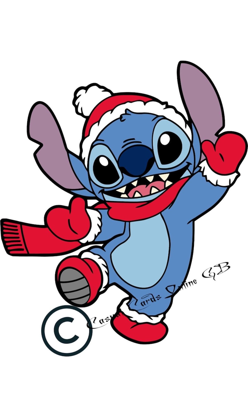 Christmas Lilo and Stitch Iron on Tshirt Transfer Print Free Etsy