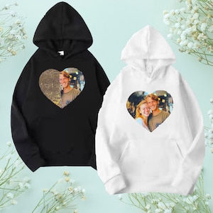 Custom Sequin Couple Hoodie Flip Heart Sequin Hoodie Photo Portrait Couple Hoodie Glittering Picture Sequin Hoodie Anniversary Gift Etsy