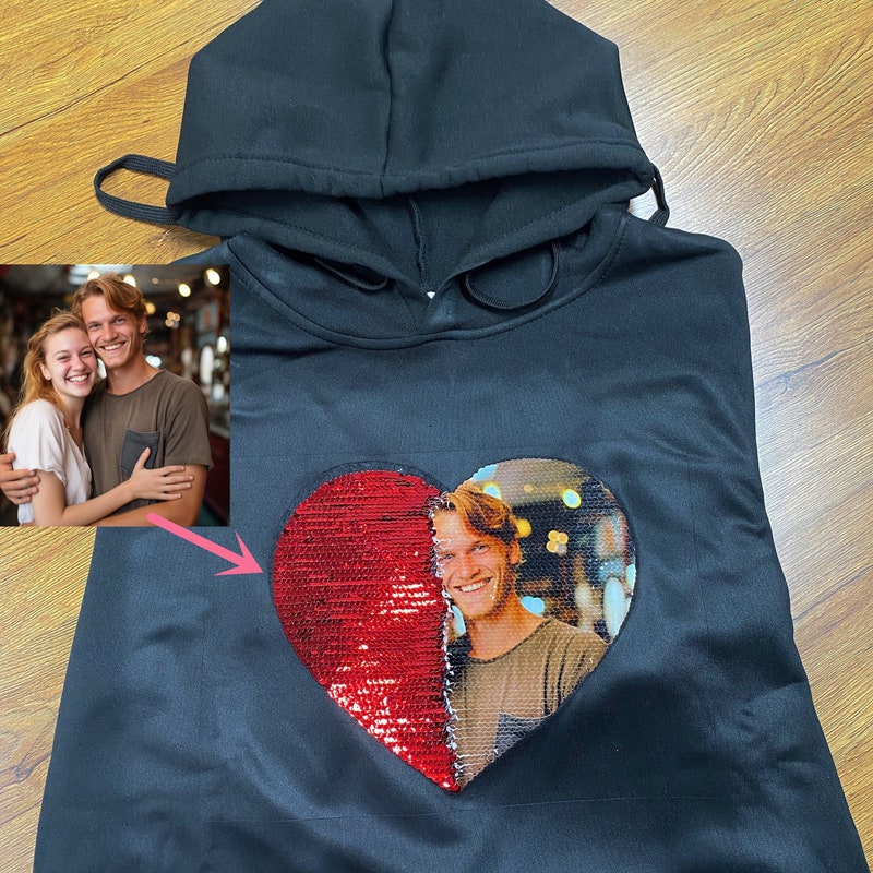 Heart Sequin Half Snap Mineral Wash Sweatshirt main image 0