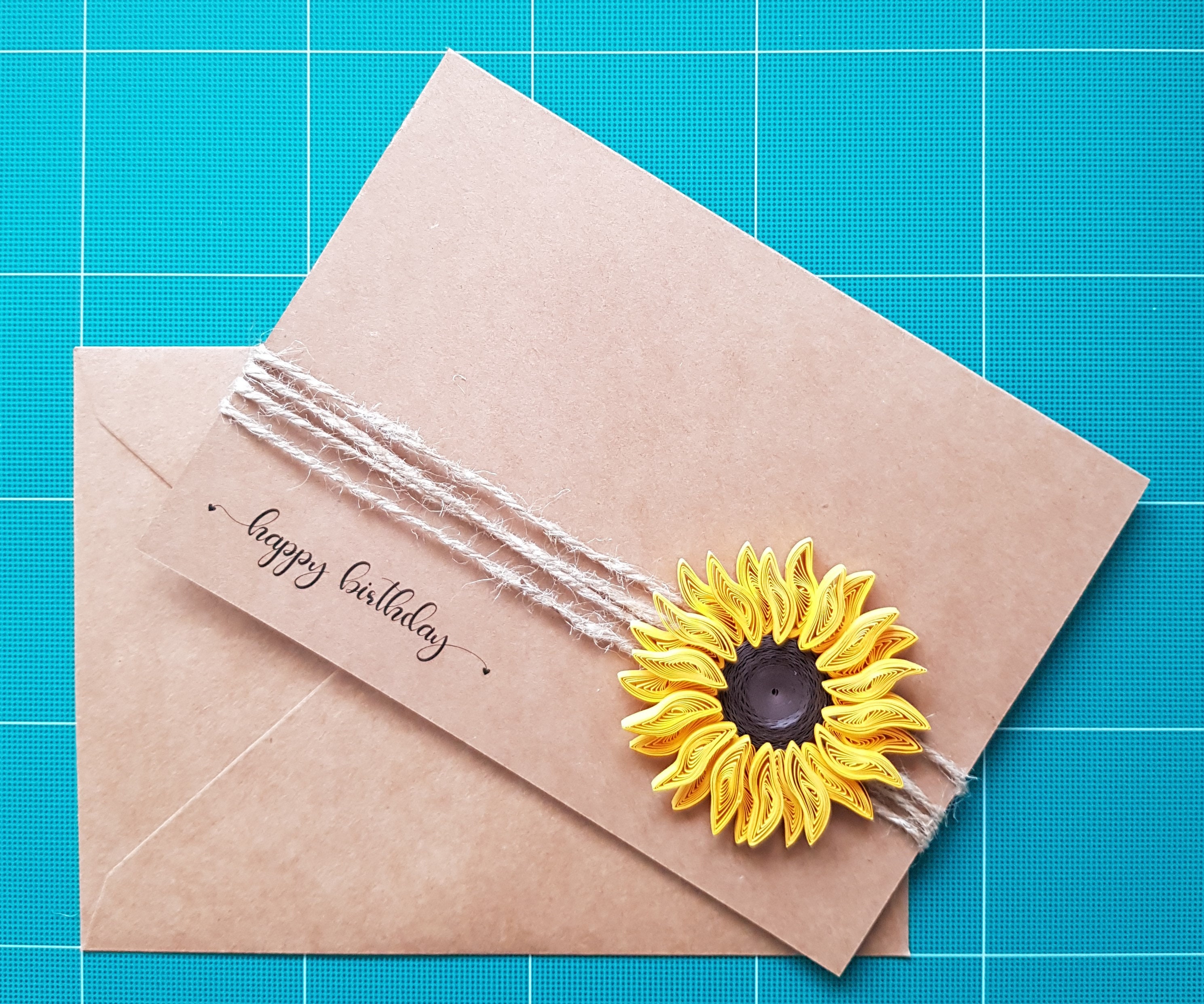 Handmade Quilled Sunflower Birthday Card - Etsy