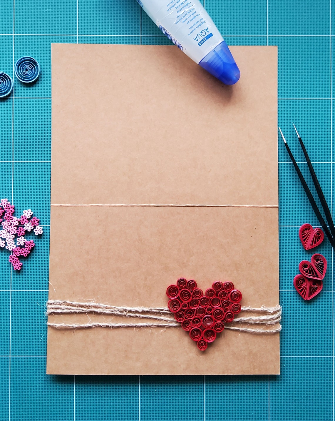 Handmade Quilled Heart Card Etsy