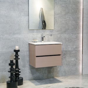 Veneto High Gloss Cappuccino Bathroom Vanity