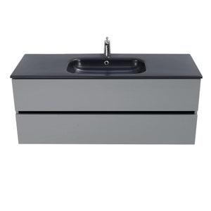 48 inch VENETO Floating Matte Dust Gray Single Sink Bathroom Vanity