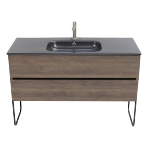 48 inch VENETO Floating Dark Oak Single Sink Bathroom Vanity