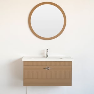 40 Inch PIAZA Floating Cappuccino Single Sink Bathroom Vanity