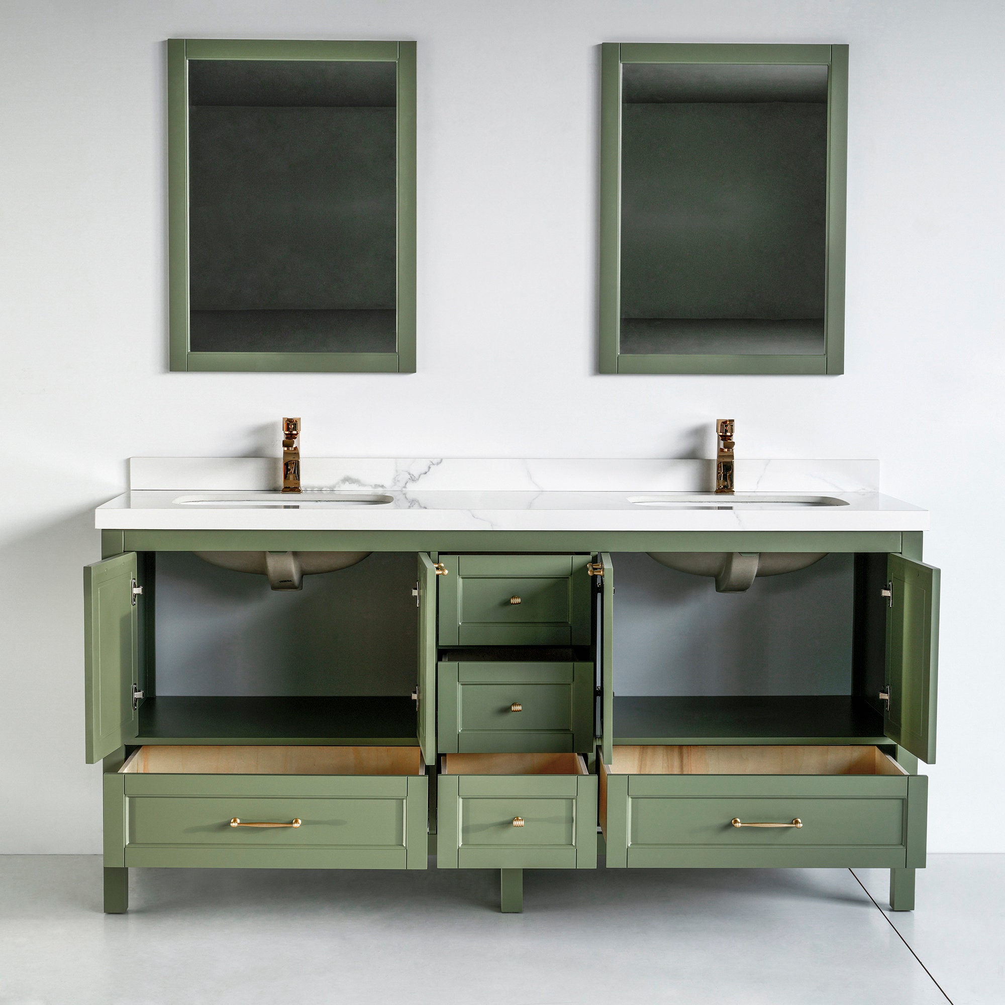 72 Inch SELENA Freestanding Green Double Sink Bathroom Vanity - Etsy