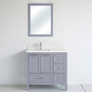 36 inch SELENA Freestanding Gray Single Sink Bathroom Vanity