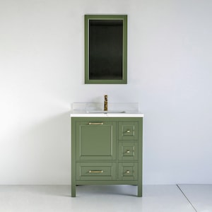 30 inch Selena Green Single Sink Bathroom Vanity
