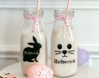 Easter Bottle, Personalized Spring Presents, Personalized Easter Milk Bottle, Easter Bunny Cup, Easter Basket Cup, Easter Basket Gift