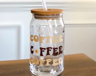 Coffee Glass Can, Beer Glass Can, Glass Coffee Cup, Soda Glass Can With Lid, Glass Tumbler, Aesthetic Glass Beer Can, Mothers Day Gift