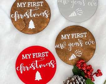 My First Christmas Milestone Card, Wooden First Christmas Sign, Baby First Christmas, My First Holiday Milestone Card, Custom Gift Christmas