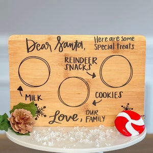 Santa Cookie and Milk Platter, Santa Treat Board, Santa Cookie Tray, Santa Treat Tray, Cookies and Milk Tray, Santa Cookie Plate