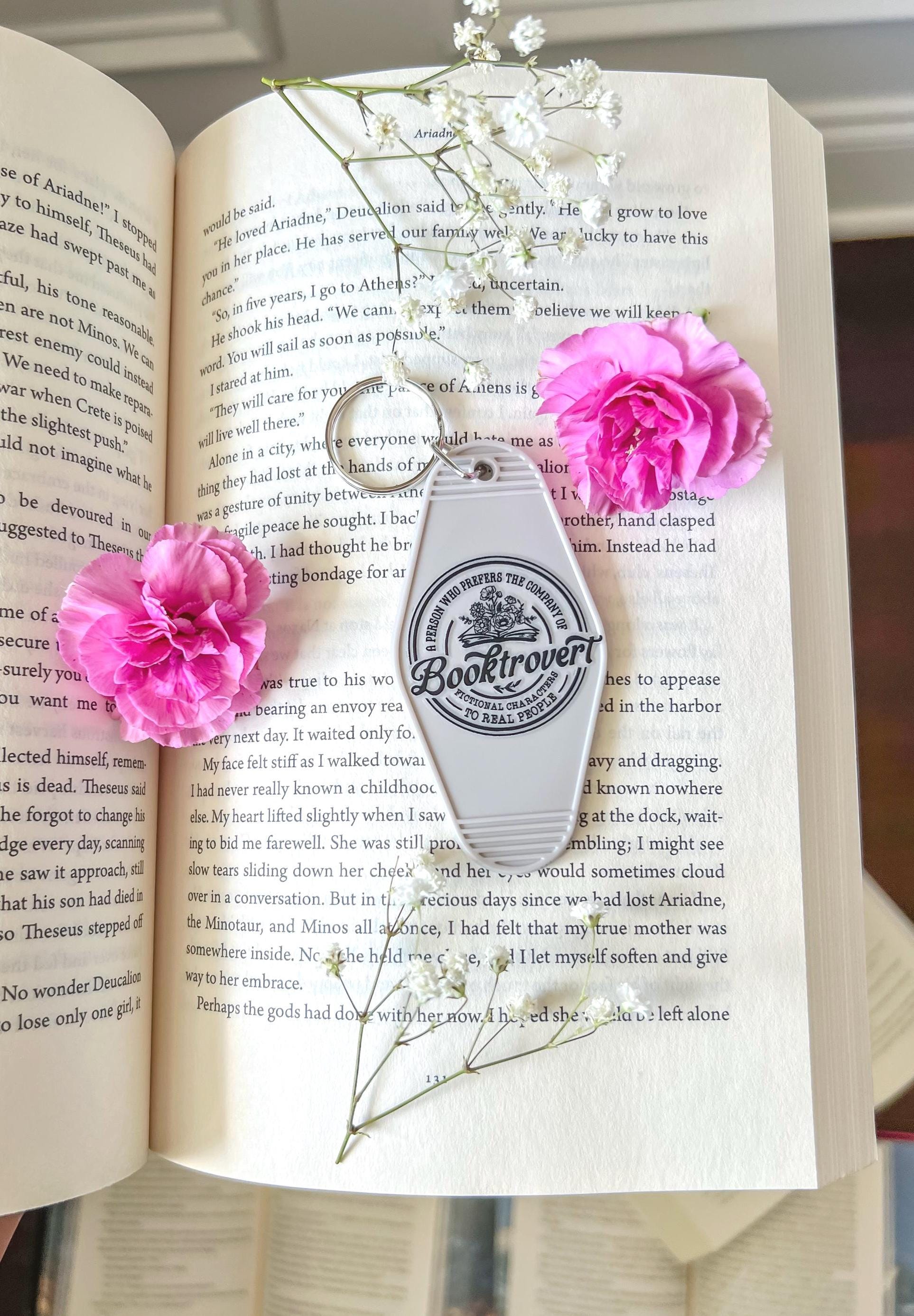 Cute Library Keychains Book Keychain, Retro Motel Keychain, Book Lover Motel Keychain, Bookish ...