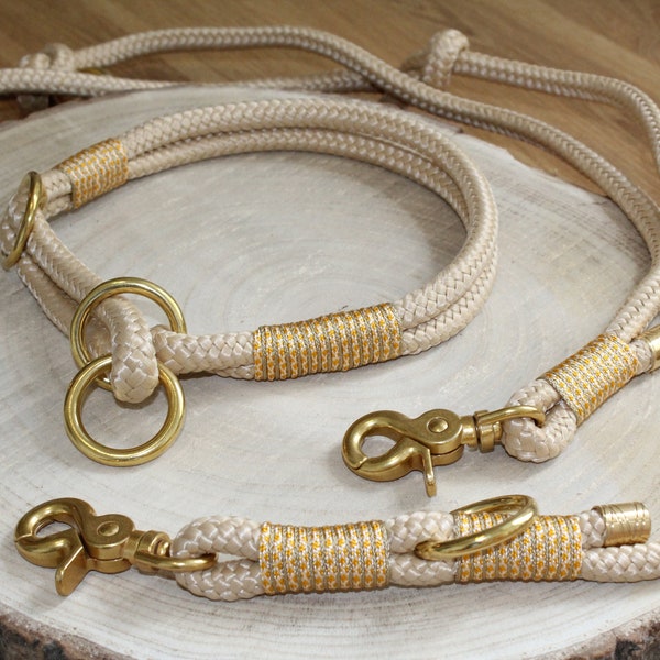 Dew collar and leash "Golden Glow"
