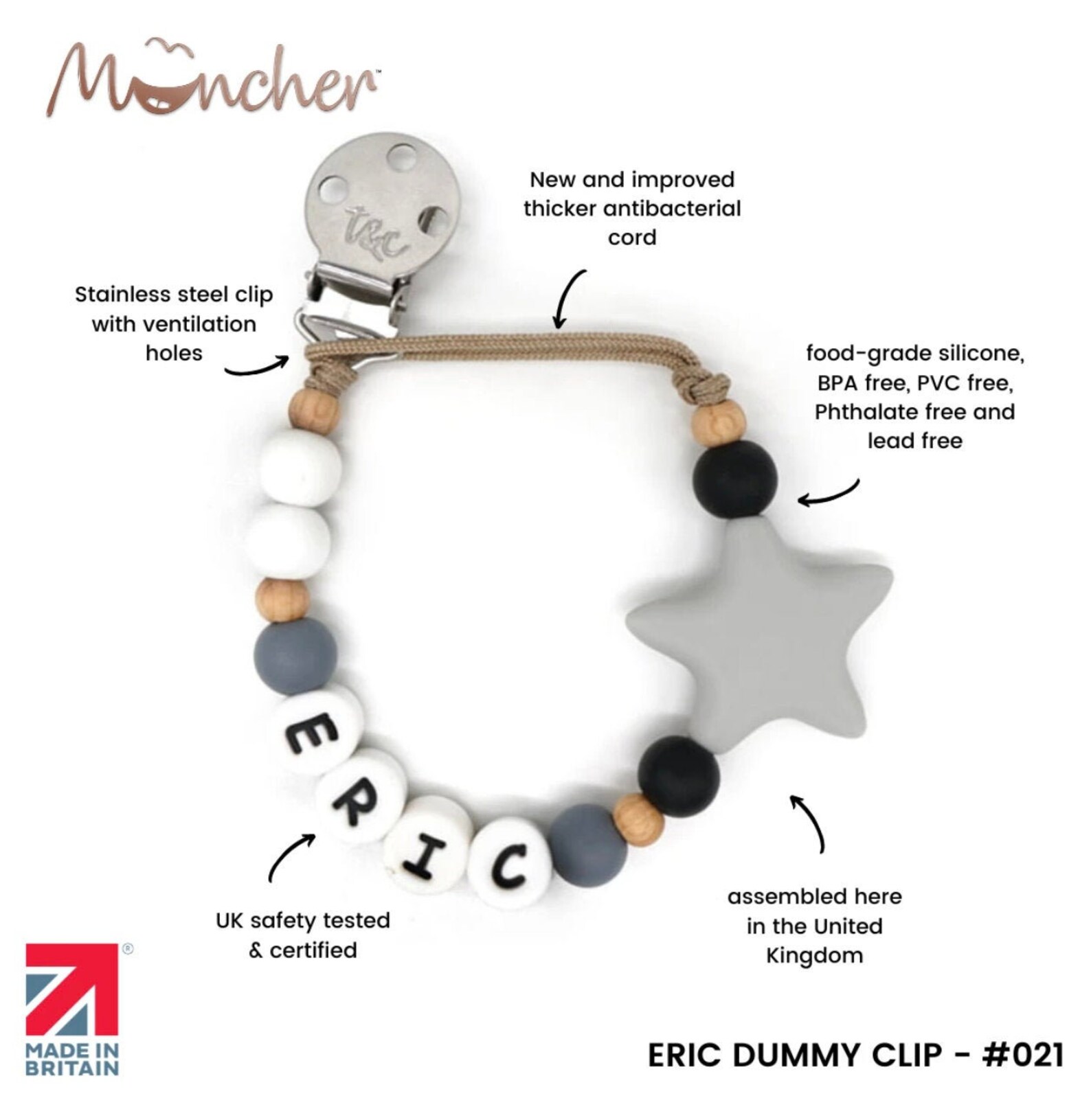 Personalised Silicone Dummy Clip Certified to EU safety Etsy