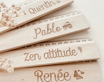 Règle en bois personnalisée 30 cm