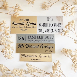 Personalized Aluminum Mailbox Plate | Modern House Nameplate | 3M Outdoor Adhesive Label image 1