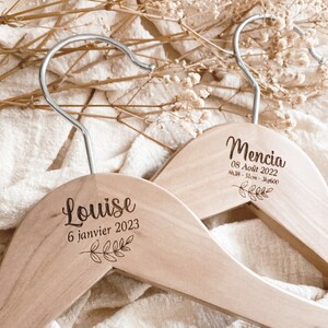 Personalized wooden baby hanger image 1