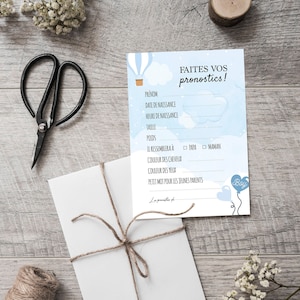 Carte pronostics pour Baby shower