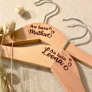 Personalized wooden baby hanger image 3