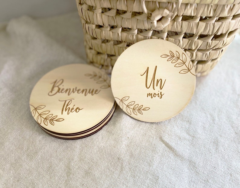 Cartes étapes en bois à personnaliser Modèle 2