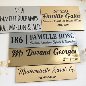 Personalized Aluminum Mailbox Plate | Modern House Nameplate | 3M Outdoor Adhesive Label image 2