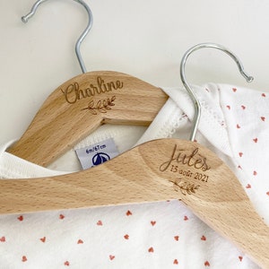 Personalized wooden baby hanger image 2