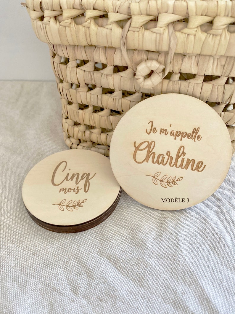 Cartes étapes en bois à personnaliser Modèle 3